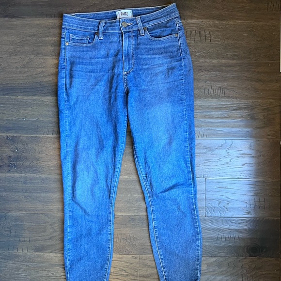 Paige Hoxton Crop Light Wash Denim Jeans Size 28 - Picture 3 of 10